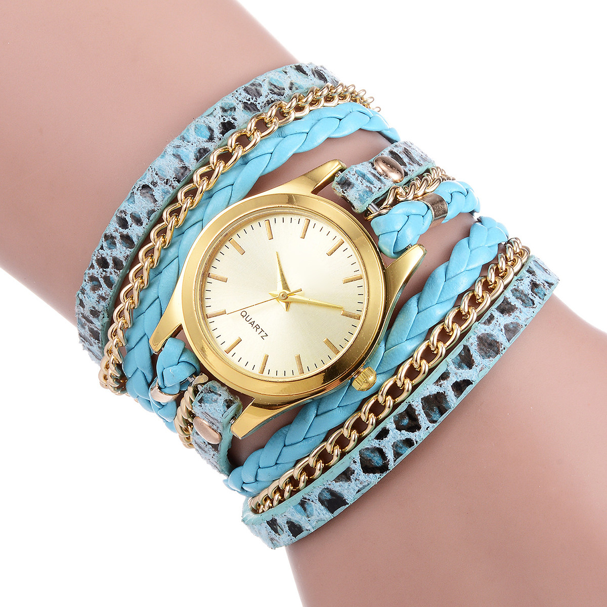 Luxury Watch White - Jam Tangan Wanita Motif Leopard Tekstur