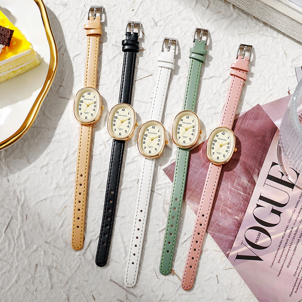 Luxury Watch Leather Strap - Jam Tangan Wanita Dial Oval Mewah