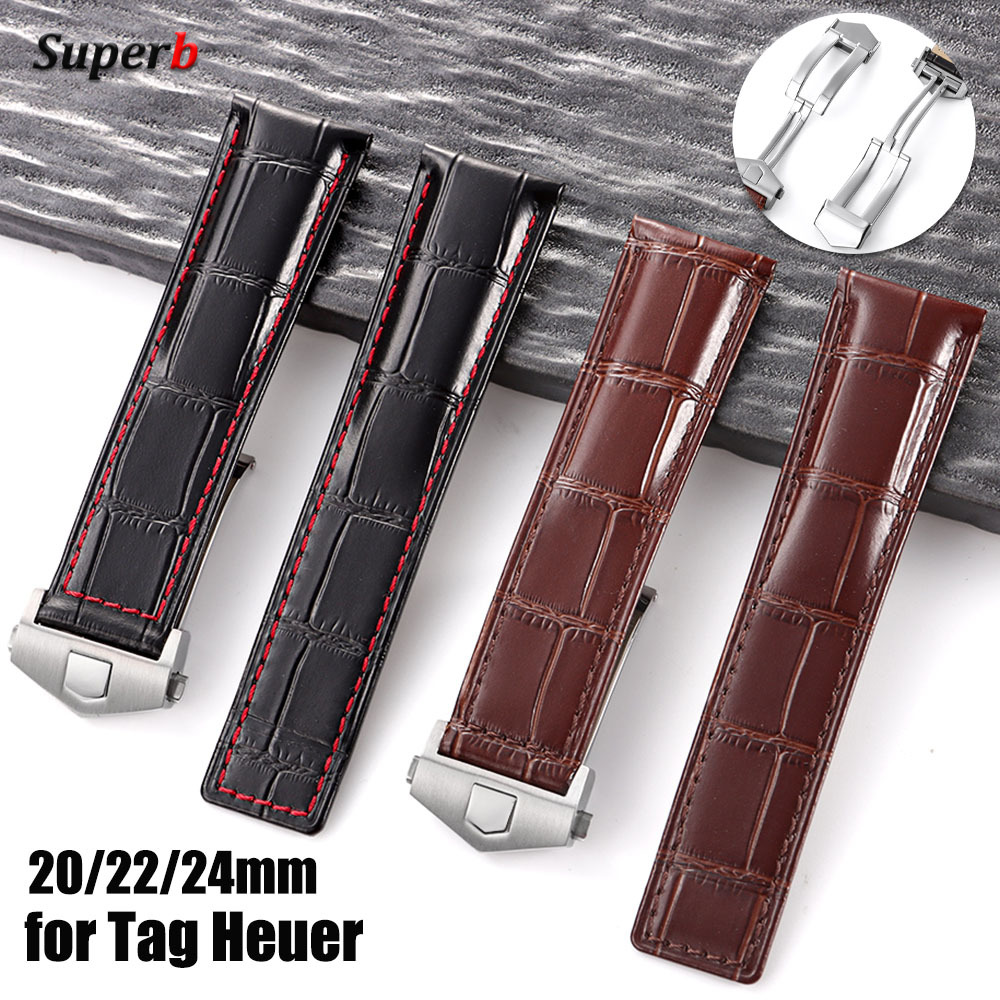 Tag Heuer Is Luxury Watch - Tali Jam Tangan Kulit Sapi 20/22/24
