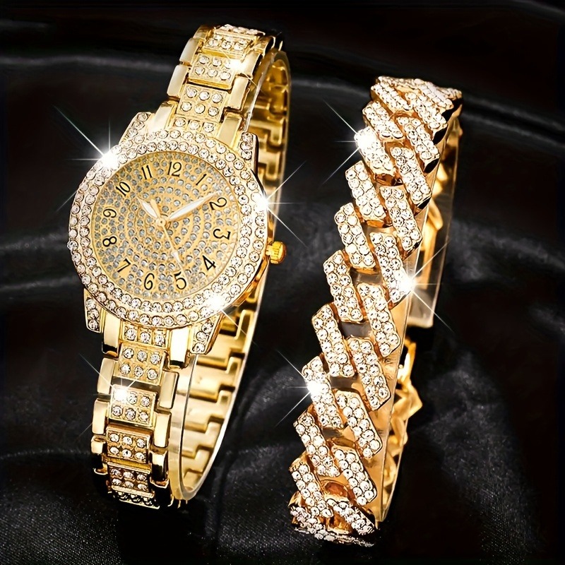 Luxury Watch Arabic - 2PCS Set Jam Tangan Wanita Mewah