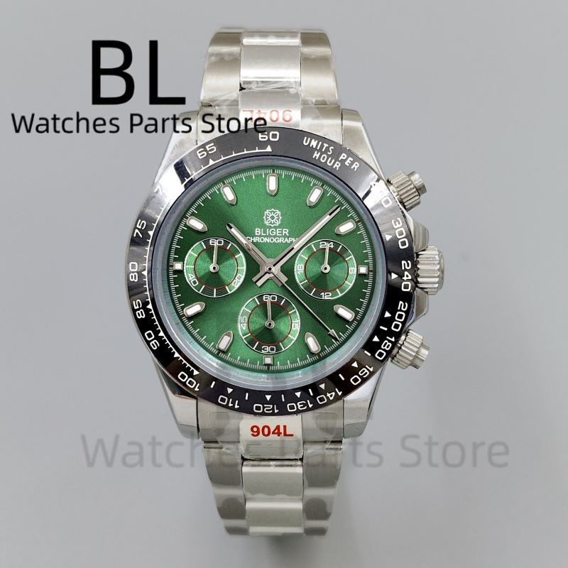 Luxury Watch Green Dial - BLIGER Jam Tangan Pria Chronograph Dial