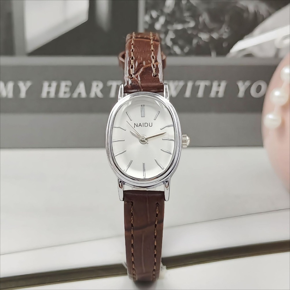 Luxury Watch Leather Strap - Jam Tangan Wanita Oval Dial Merek