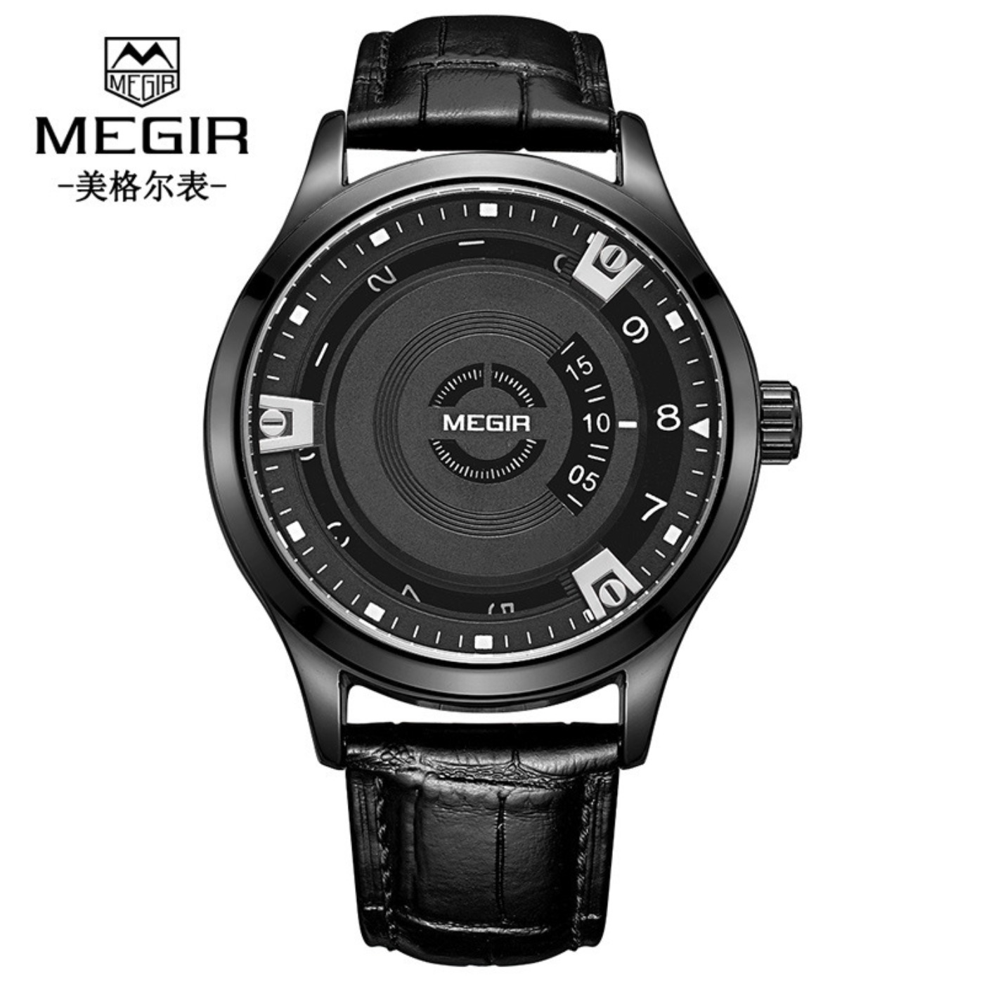 Luxury Watch Leather Strap - MEGIR Jam Tangan Pria Jam Tangan