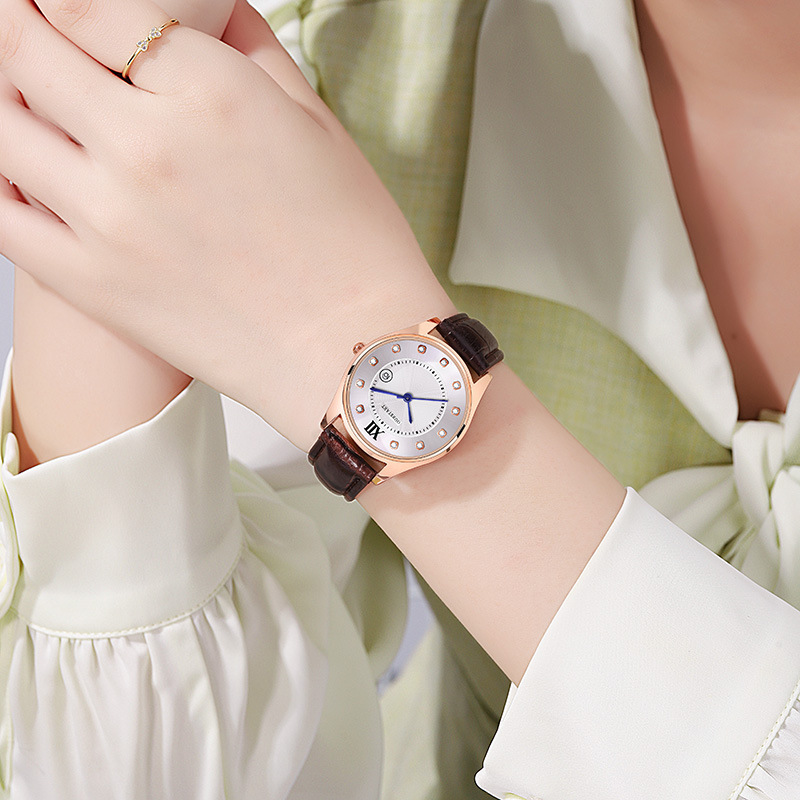 Luxury Watch Leather Strap - Jam Tangan Wanita Quartz Mewah, Jam