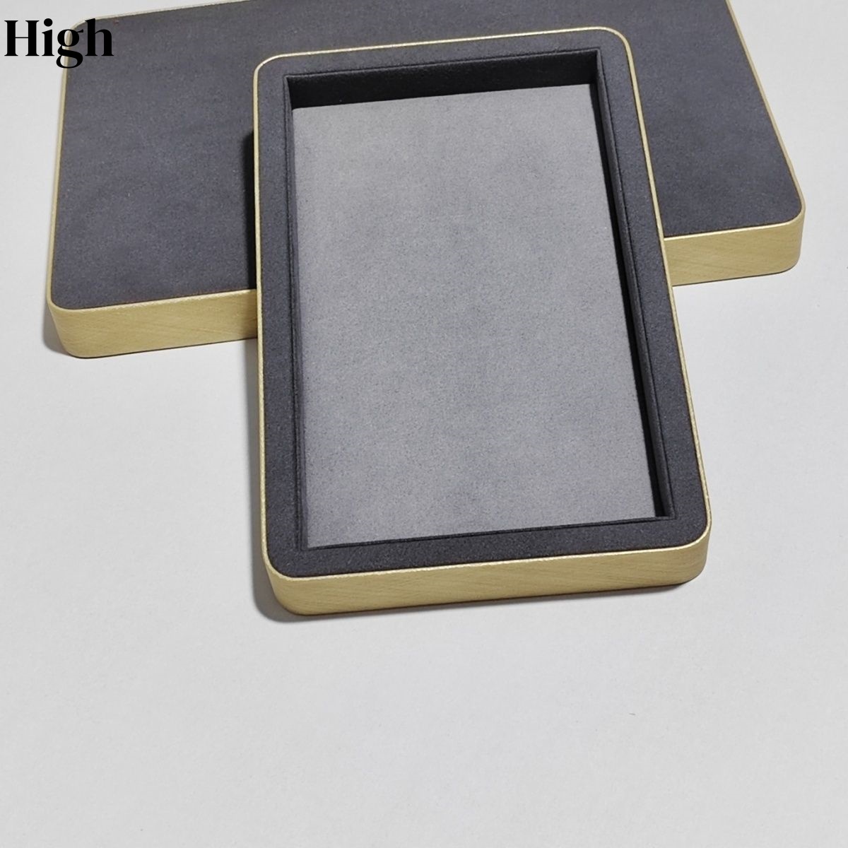 Luxury Watch Photo - Nampan Pajangan Perhiasan Kulit Suede Abu-abu