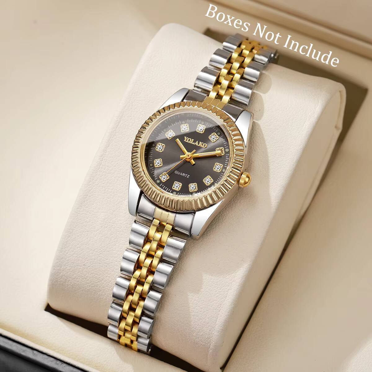 Luxury Watch Travel Case - Jam Tangan Kuarsa Wanita Berlian Imitasi