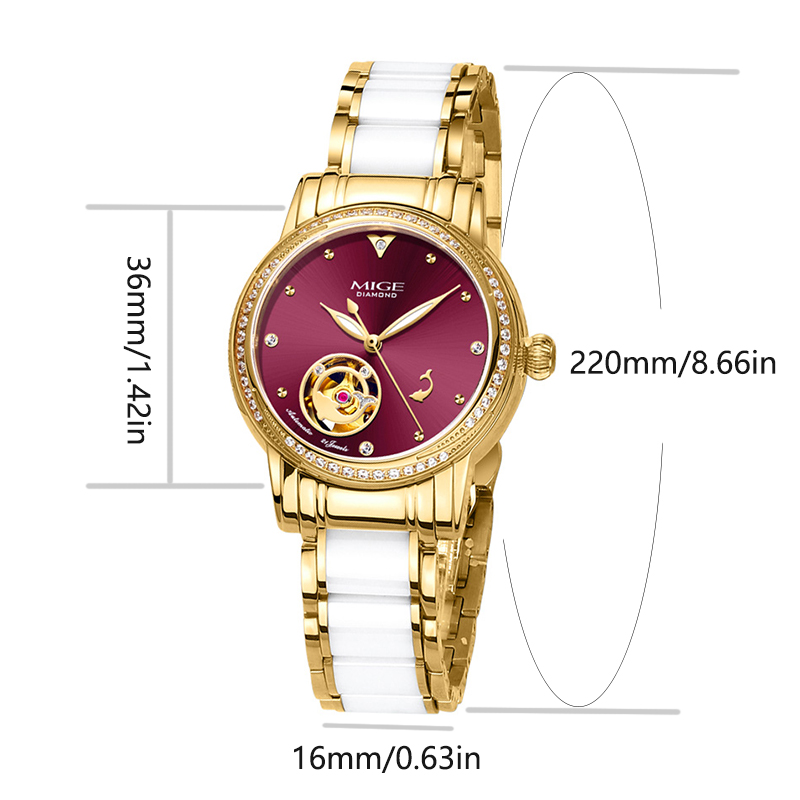MIGE Jam Tangan Otomatis Skele - Luxury Watch White ulasan dan harga