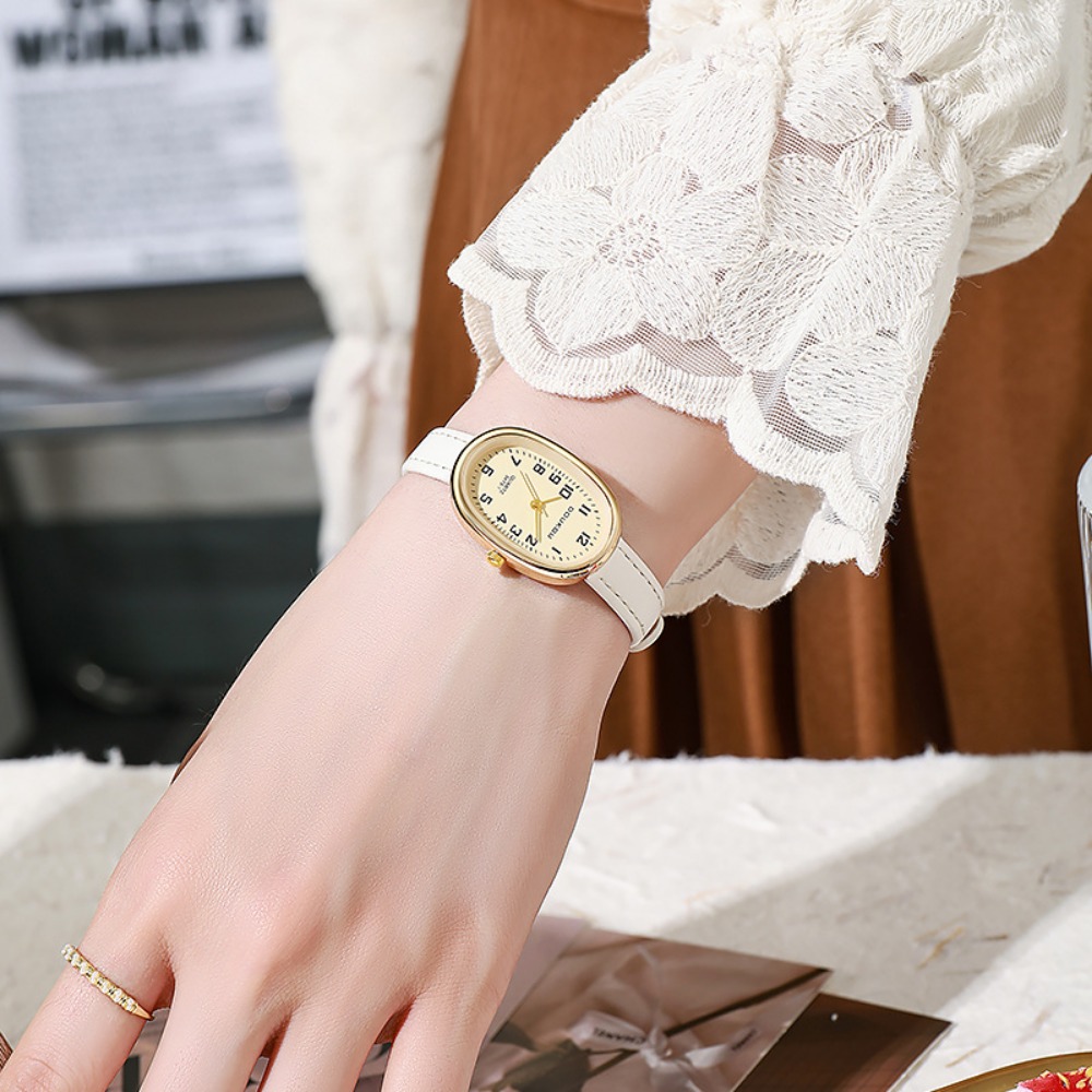 Jam Tangan Wanita Dial Oval Me - Luxury Watch Leather Strap ulasan dan harga