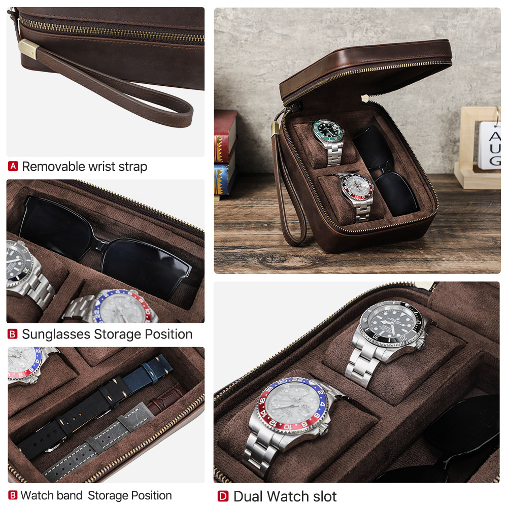Kotak kacamata perjalanan jam  - Luxury Watch Travel Case ulasan dan harga