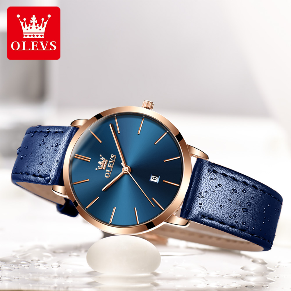 OLEVS jam tangan wanita, arloj - Luxury Watch Leather Strap ulasan dan harga