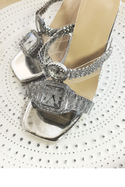 Sepatu hak tinggi kristal desa - Luxury Watch Leather Strap ulasan dan harga