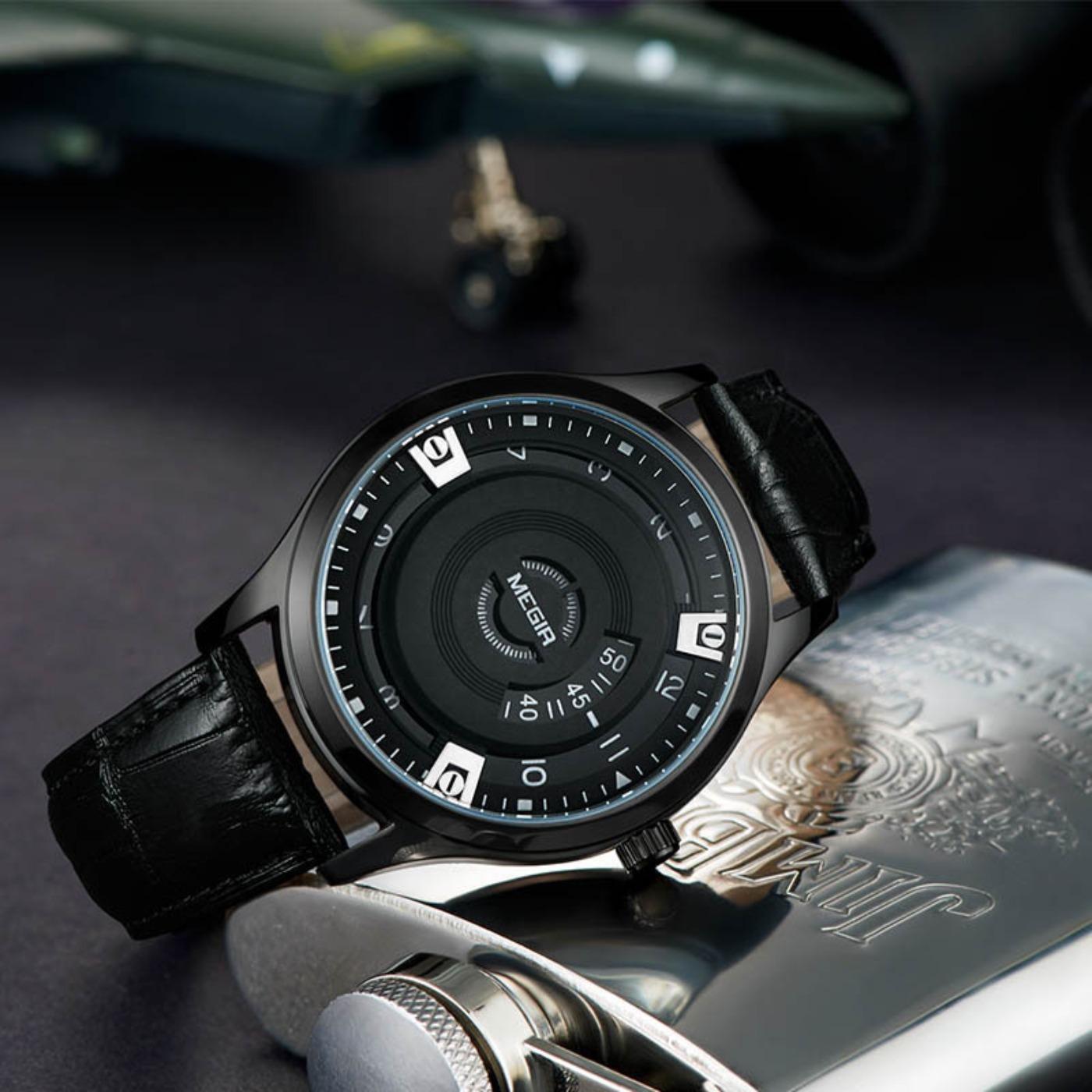 MEGIR Jam Tangan Pria Jam Tang - Luxury Watch Leather Strap ulasan dan harga
