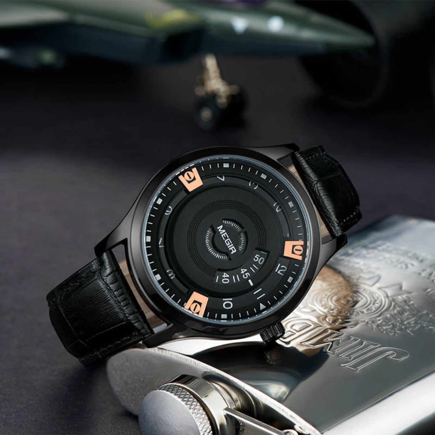 MEGIR Jam Tangan Pria Jam Tang - Luxury Watch Leather Strap ulasan dan harga