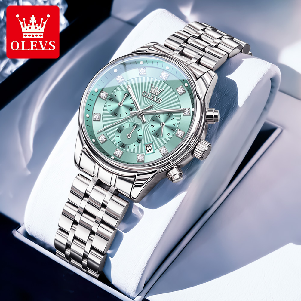 OLEVS Jam Tangan Wanita Jam Ku - Luxury Watch Green Dial ulasan dan harga