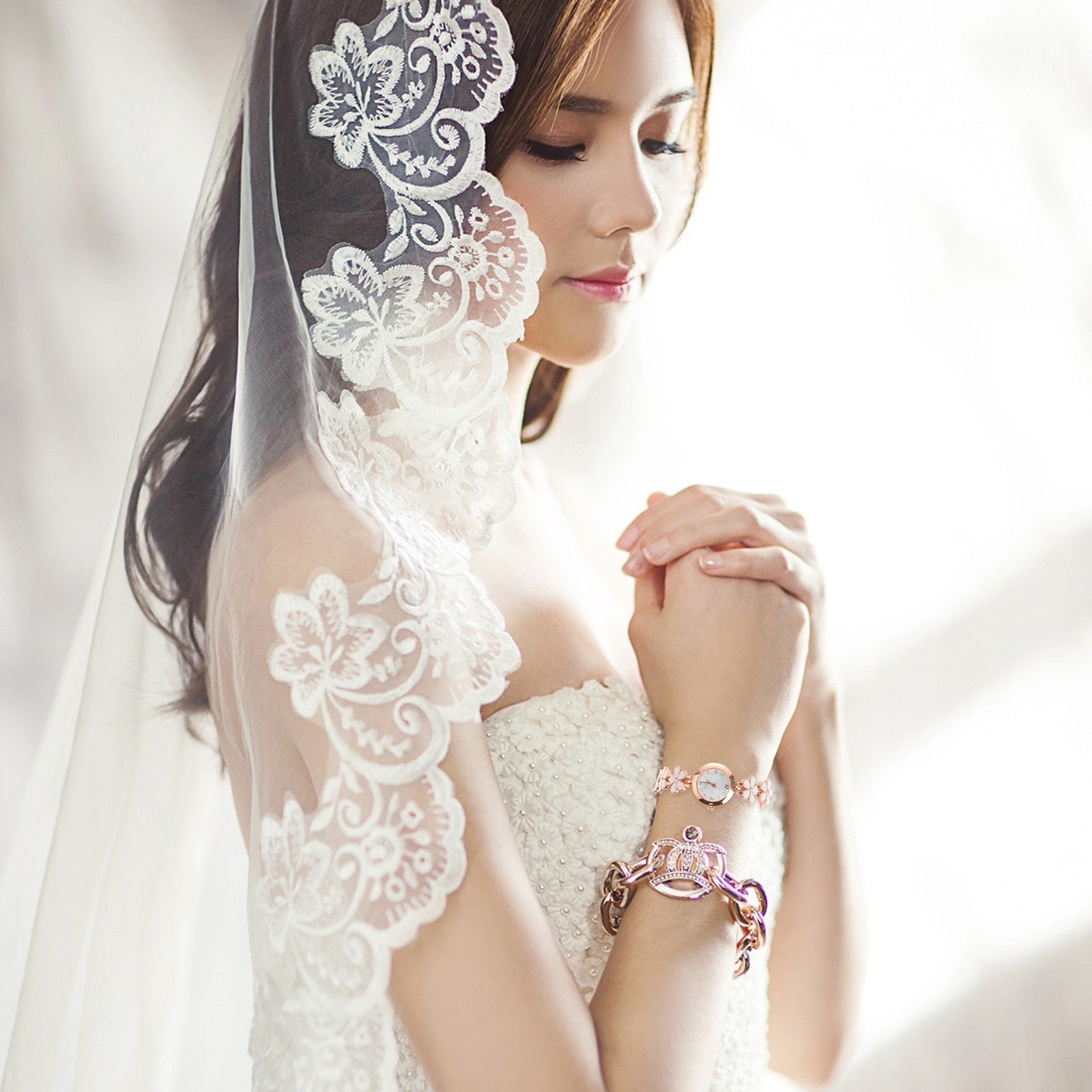 Jam Tangan Gelang Kristal Kuar - Luxury Watch White ulasan dan harga