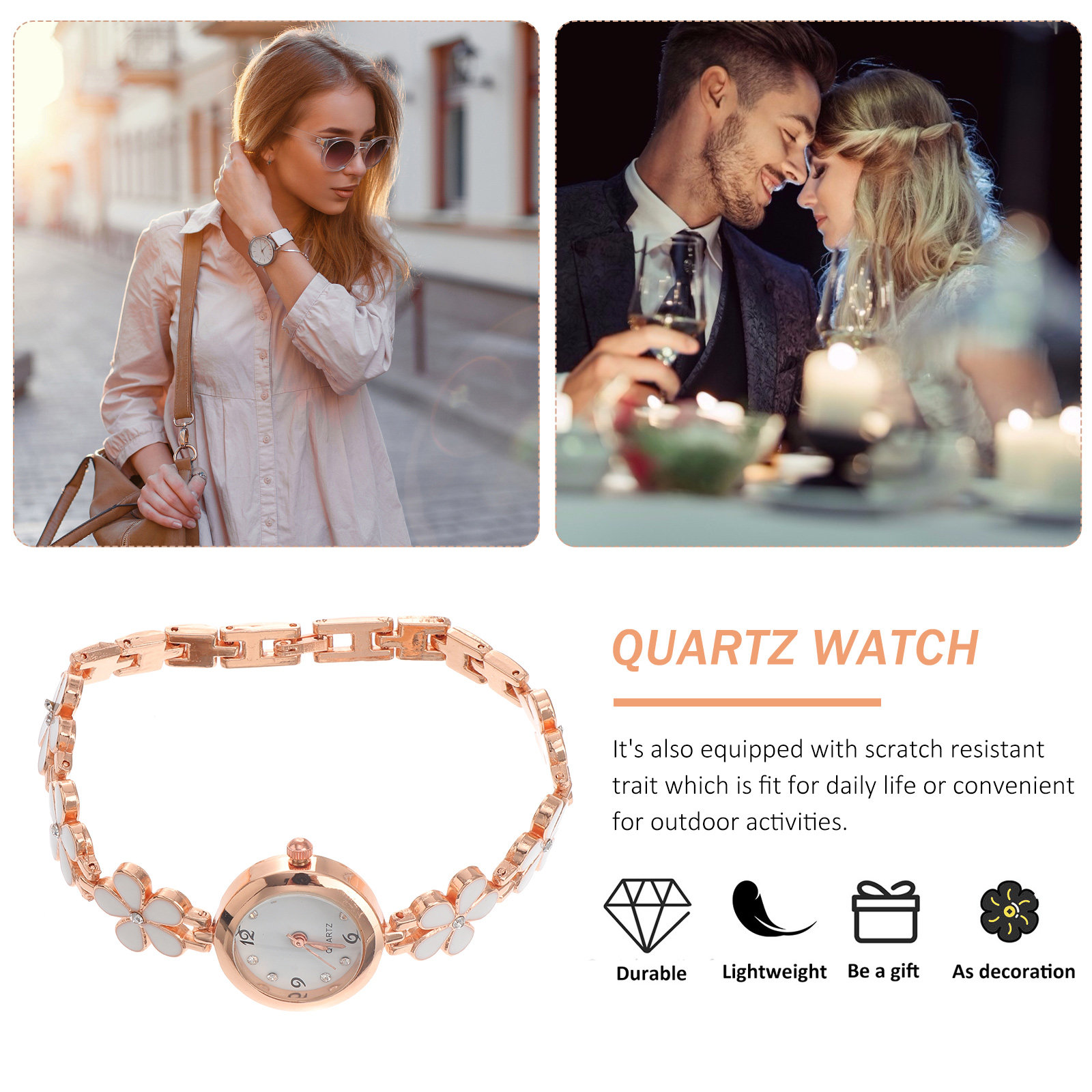 Jam Tangan Gelang Kristal Kuar - Luxury Watch White ulasan dan harga